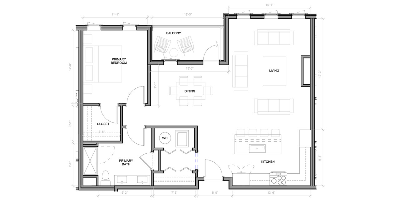 1 bed, 1 bath
